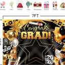 HANYING 7x5ft Graduation Season Backdrop,Class of 2026 Black Gold Congratulations Graduate Background,Congrats Grad Prom Party Cake Table Decoration,Photo Studio Props,HYLC121