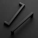 Ravinte 5 Pack 6-1/4 Inch Square Cabinet Handles - Matte Black Stainless Steel Drawer Pulls - Kitchen Hardware