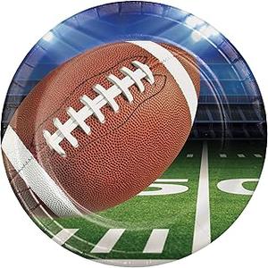 Creative Converting 331933 Football Party Dinner Plates Brown 5 Pack