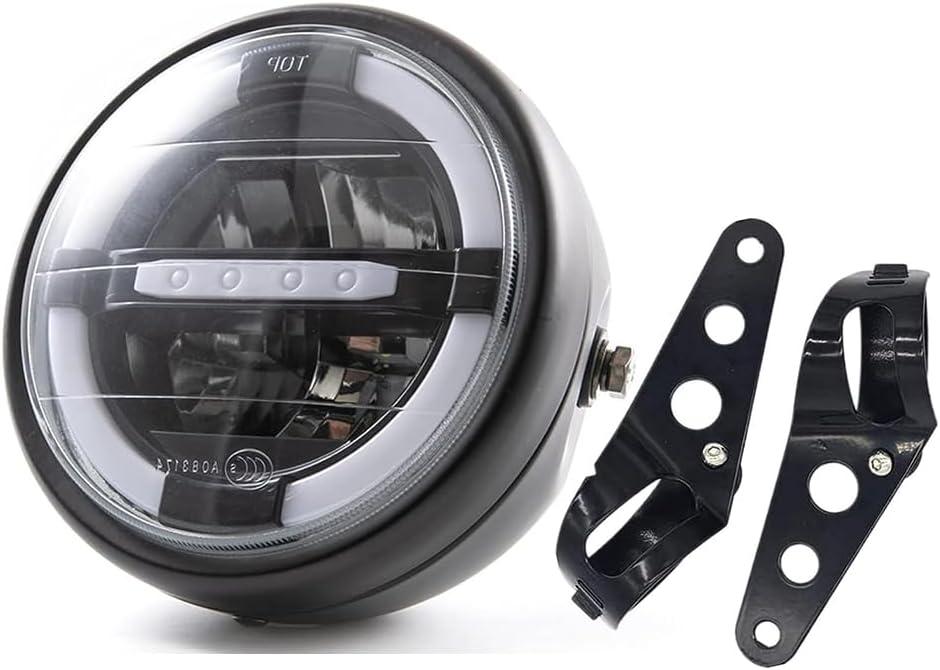 Motorcycle LED Headlight 7 inch, Round Head light with DRL Hi/Lo Beam for Electra Glide Street Glide Road King Heritage Softail Switchback Headlamp (White light with turn signal)