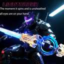 2 pcs Rotating Lightsaber Toy Set, 43 inches Long, with hit-Sensitive Sound Effects,Perfect for Rave Parties, Role-Playing, and Shows (Purple and Blue Dual Packs)