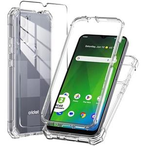 Mocotto for Cricket Icon 5 Case (5th Version), AT&T Motivate 4 Case (4th Version) with Tempered Glass Screen Protector,Slim Soft Silicone Full-Body Protective Case for Cricket Icon 5 (Transparent)