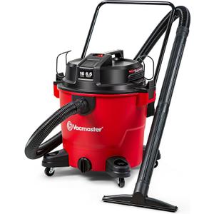 Vacmaster 16-Gallon 6.5 Peak HP Wet/Dry Vacuum VJH1612PF 1101, Red