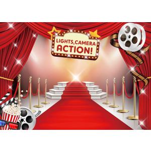 Movie Night Backdrop Movie Theme Backdrop Hollywood Awards Night Ceremony Background 7x5FT F188