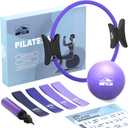 Pilates Ring and Ball Set, at Home Pilates Kit with 14" Exercise Ring, Mini Ball (Purple)