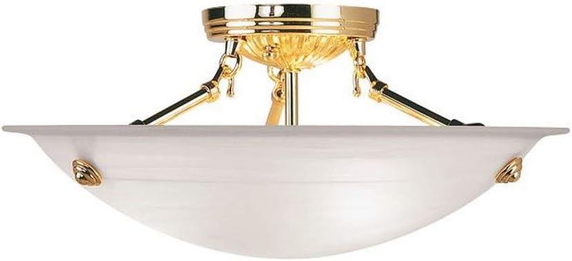 Livex Lighting 4273-02 Flush Mount, Polished Brass, 16"L x 16"W x 8"H
