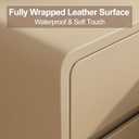 AQIMUELE Narrow Bedside Table,Narrow Night Stand with Drawers,Small Night Stand with Leather Surface for Bedroom