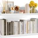 SRIWATANA Floating Shelves Large Set of 2, 24 Inch Wide Wall Shelves Wood Shelves Wall Mounted for Decor in Bedroom, Living Room, Bathroom, Kitchen, and Office (White)