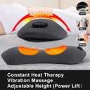 3 in 1 Back Massager, Electric Lumbar Support Pillow Heat Vibration Massage Lower Back Spine Decompression Device, Dark Gray