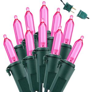 Brizled Pink Valentine Lights, 33ft 100 LED String Lights, Decorative Xmas Tree Light 120V UL Certified Connectable Valentine String Light Pink Mini Lighting for Indoor & Outdoor Wedding Room Party