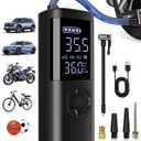 TEMOLA Tire Inflator Portable Air Compressor, 150PSI Rechargeable 2500mAh*2 Battery Tire Inflator, Mini Air Pump Auto Shut Off, Tire Pump with LED Light for Car Motorcycle Bicycle