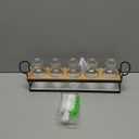 THYGIFTREE Plant Propagation Stations with Metal Stand, Tabletop Plant Terrarium for Propagating Hydroponic, Retro Glass Planter Flower Vase Home Kitchen Office Decor Gifts, 5 Jars (Black)