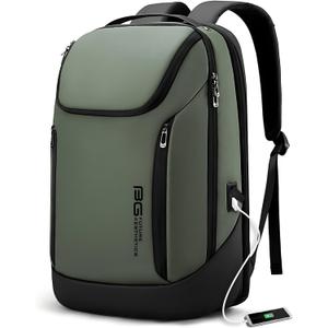 BANGE Business Smart Backpack Waterproof fit 15.6 Inch Laptop Backpack with USB Charging Port,Travel Durable Backpack, Green