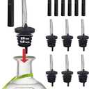 Esatto 6 Pack Metal Pourer Spouts for Oversized Bottles, Includes 6 Dust Caps to Protect from Dirt & Debris, Pour Spouts for Bottles, Liquor Bottle Pourers for Alcohol & Olive Oil