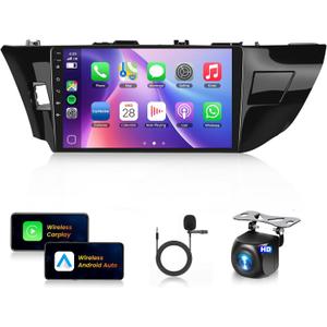 8Core 4+64G Car Radio for Toyota Corolla/Levin 2014-2017,Wireless Carplay/Android Auto,Android Car Stereo 10.1" Touch Screen GPS/59UI/32EQ DSP/WiFi/Bluetooth5.0/FM RDS/Mirror Link/SWC Backup Camera