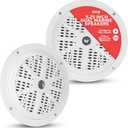Pyle 5.25 Inch Dual Marine Speakers - 2 Way Waterproof and Weather Resistant Outdoor Audio Stereo Sound System with 100 Watt Power, Polypropylene Cone and Cloth Surround - 1 Pair - PLMR51W (White)