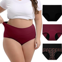 INNERSY Period Underwear for Women High Waisted Leak-Proof Postpartum Menstrual Panties 3-Pack, 4XL