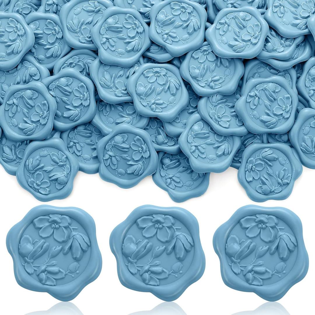 100pcs 3D Magnolia Wax Seal Stickers Self- Adhesive Wedding Invitation Envelope Botanical Seal Stickers Proper for Invitation Christmas Wrapping Party Gift (Dusty Blue) 100pcs 3D Magnolia Wax Seal Stickers Self- Adhesive Wedding Invitation Envelope Botanical Seal Stickers Proper for Invitation Christmas Wrapping Party Gift (Dusty Blue)
