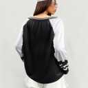 Oversized Jersey Shirts for Women Off Shoulder Tops Long Sleeve Y2K Jersey Clothes Loose Fit Graphic Tees (S)