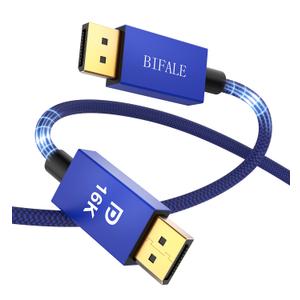 BIFALE VESA Certified 10FT DisplayPort Cable 2.1, 16K DisplayPort Cable 2.0 Supports HDR, DSC 1.2a, 80Gbps,16K@60Hz, 8K@120Hz, 4K@240Hz / 165Hz / 144Hz, 2K@360Hz for FreeSync G-Sync Gaming Monitor