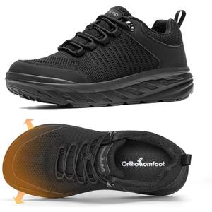 OrthoComfoot Men's Orthopedic Comfortable Diabetic Wide Shoes: Wide Toe Box Arch Support Plantar Fasciitis Sports Sneakers,Fashion Casual Hammer Toes Shoes for Foot and Heel Pain Relief 46EU
