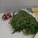 15.1ft Christmas Cedar Garland with Bow for Stairs Railing Xmas Artificial Realistic Garland with 4 Pcs Large Wine Red Velvet Bow for Christmas Staircase Room Mantle Decorations