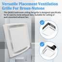 QK60S Bathroom Ventilation Grille Upgrade Cover, Perfect Compatible with Broan Nutone 690 Fan Motor, Replacement for Broan 670, 671, 688, 689, 2.5 Sones - 2 Pack