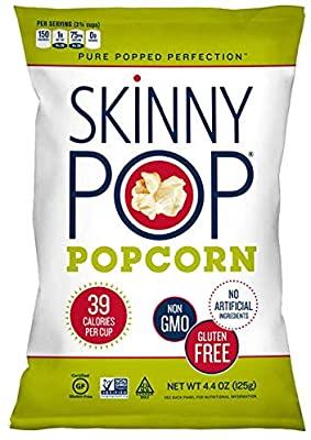 SkinnyPop Popcorn, Original Popped Popcorn, Gluten-free Popcorn, 12 Pack, 4.4 oz, BB: 01272021