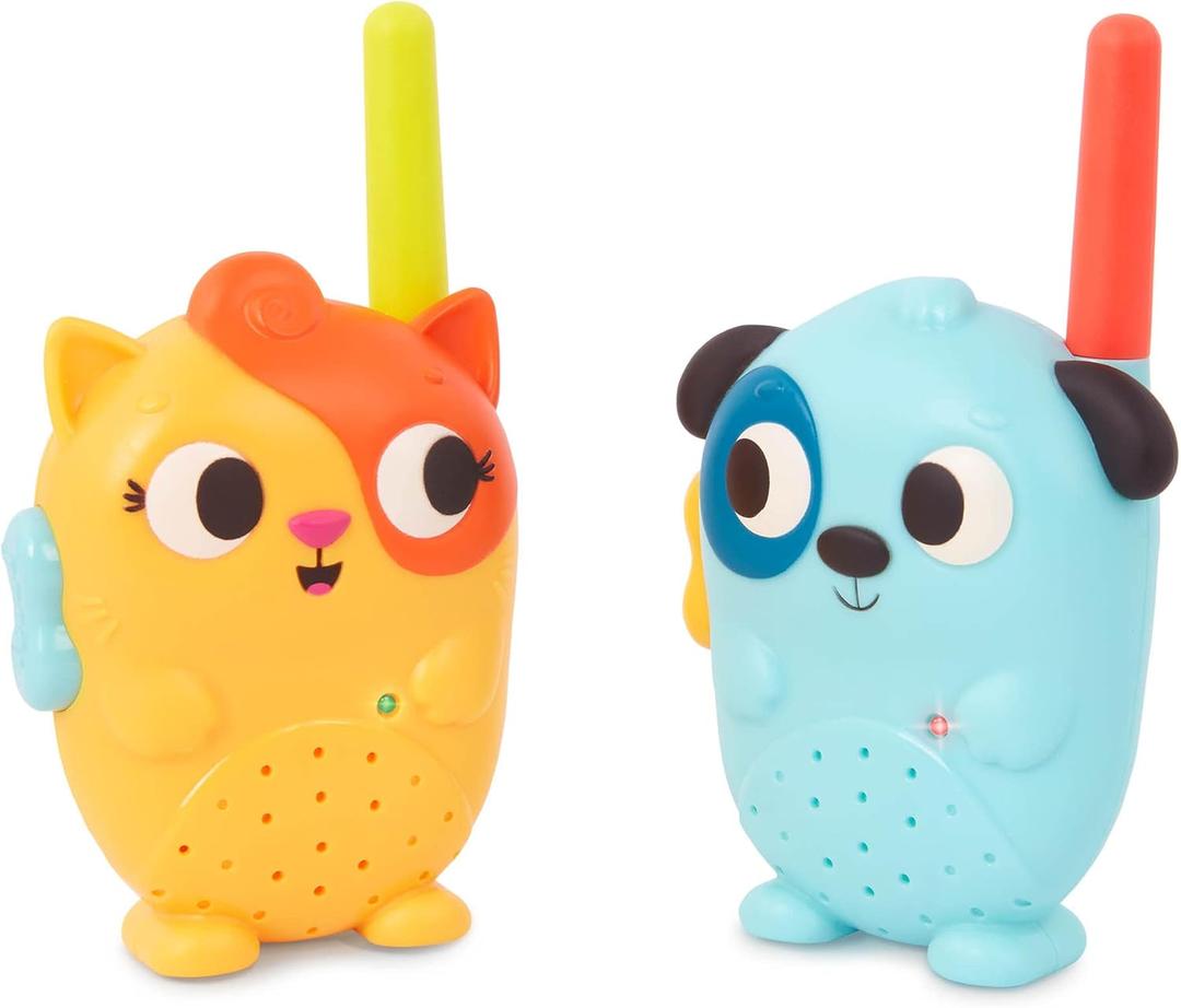 B. toys Lolo & Woofer Walkie-Talkies - 2-Pack Walkie Talkies - Long 100-Foot Range - Toys for Toddlers, Kids - 3 Years +