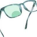 YEIN Bifocal Reading Glasses with Blue Light Blocking Lenses, Bifocal Reader for Women and Men, Vintage Square frame with Spring Hinge (+0.00/+2.00 magnification)