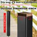 Thyle 2 Pcs 4 x 4 x 39.4 Inches(Actual 3.5 x 3.5) Post Sleeve Vinyl, Black