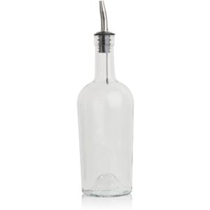 Tablecraft Home Glass Syrup Bottle with Vented Stainless Steel Pourer - 500ml
