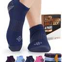 Doctor's Select Copper Ankle Compression Socks for Women and Men - 4 Pairs | Compression Ankle Socks for Women | Arch Support Socks | Ankle Compression Socks for Men | Blue, Light Blue, Purple, Pink Medium