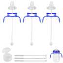 Sippy Cup Soft Spout Conversion Kit for Lansinoh Baby Bottle, Toddler Transition Kit with Silicone Sippy Spout Nipple, Weighted Straw, Bottle Handle, Cleaning Brush, 3 Pack, 6m+