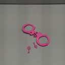 HUALIXUAN Metal Play Handcuffs, Hand Cuffs Police, Toy Handcuffs for Kids (Pink)