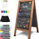 SELEAD Magnetic A-Frame Chalkboard Easel Sign - Large 40" x 20" Rustic Sandwich Chalk Board Signs Outdoor Double Sided Sidewalk Pizarra for Business, Wedding, Menu