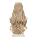 SARLA U Part Hair Extensions Dirty Blonde Full Head Clip in Synthetic Wave Curly Hairpiece Long 24 Inch for Women