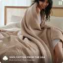 Bedsure 100% Cotton Muslin Blanket 8-Layer King, Breathable & Substantial Linen Oeko TEX Gauze Bedding, PureWoven All-Season Moisture-Wicking Comfort, Softens After Wash, Taupe, 108"x90"