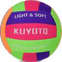 KUYOTQ Soft Indoor Volleyball for Indoor Practice Super Soft and Light Safe Sport Gear Fabric Volleyball for Kids Youth Adult Beginners, Perfect for House Yard Training Games (Pink,Green,Orange)