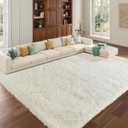 Fluffy Area Rugs for Bedroom - Soft Plush Shag Rug for Living Room Nursery Kids Room - Non Slip Fuzzy Shaggy Floor Carpets for Girls Boys Play Room Dorm Decor (White, 4' x 6')