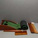 GimYaa Golf Putting mat Green Indoor and Outdoor with Auto Ball Return,Game Practice Golf Gifts for Home, Office, Backyard Indoor Golf and Outdoor Use, Crystal Velvet Mat (Brown)