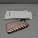 Folosu for iPhone 16 Wallet Case with Card Holder, Hand Wrist Strap Loop Holder Kickstand, RFID Blocking Finger Grip Ring PU Leather Double Buttons Shockproof Cover 6.1" Rose Gold