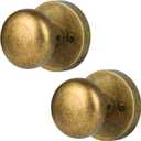 Dummy Door Knobs Interior, Antique Brass Bronze Door Knobs, Vintage Non-Locking Inactive Door Handle for Closet and Bifold, 2 Pack