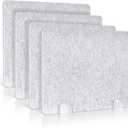 4 Pack Acoustic Desk Dividers - 24" x 20" Freestanding Privacy Panels Set with Noise - Reducing Design Cubicle Sound Proof, Ideal for Office, Classroom, and Home (Silver Gray)