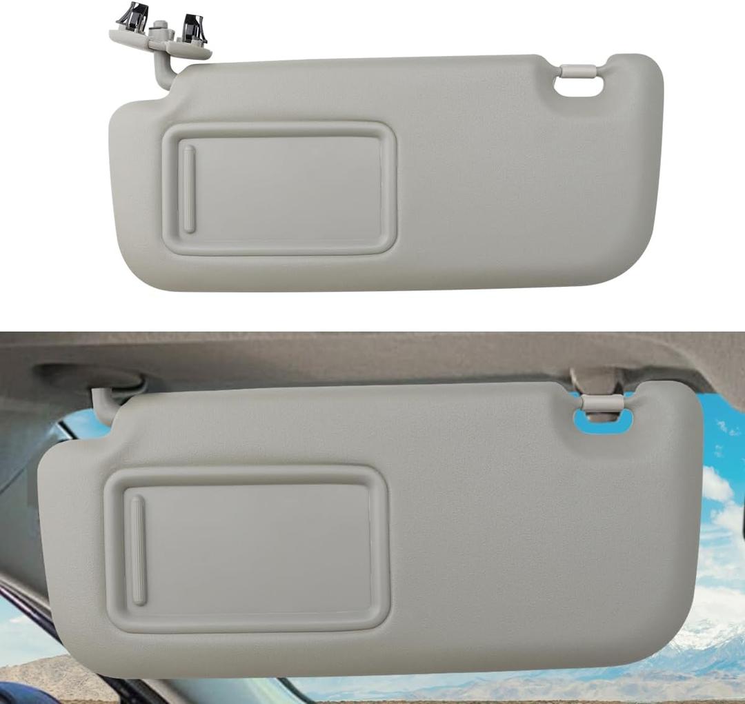 INTGET Driver Side Sun Visor for Toyota Corolla 2007 2008 2009 2010 2011 2012 2013 Accessories Leather Car Sun Protection Visors Replacement with Mirror(Beige-Driver Side)