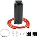 BLACKHORSE-RACING Universal 800ml Car Radiator Coolant Overflow Oil Catch Tank Cooling Catch Bottle Overflow Reservoir Heatsinks Aluminum Billet Black