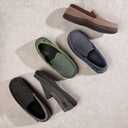 ULTRAIDEAS Men's Moc-Toe Slippers Loafer House Shoes Indoor Outdoor Memory Foam with Breathable&Warm Knit Upper (Gray)