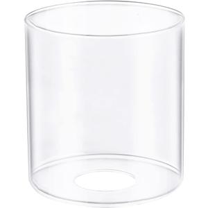 1 Pack Clear Glass Lamp Shade, with 1-5/8" Fitter Opening, Cylinder Glass Lamp Shade Replacement for Table Lamps,Wall Lamps,Pendant lights and Bathroom Vanity lights.