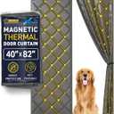 Flux Phenom Magnetic Screen Door - Bugs Out, Breeze in - 9min Install Auto-Sealing Heavy Duty Double Stitched Mesh, 50 Magnets, Hands Free Sliding & Patio Doors Net, Pet & Kid Friendly, 40 x 82 Inch
