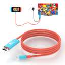 USB C to Displayport Cable for Nintendo Switch Dock Support 8K@60Hz 6.6FT, Switch Dock with 100W PD for Nintendo Switch NS/OLED- (USB C to DP1.4 Red and Blue) Not for Switch 2